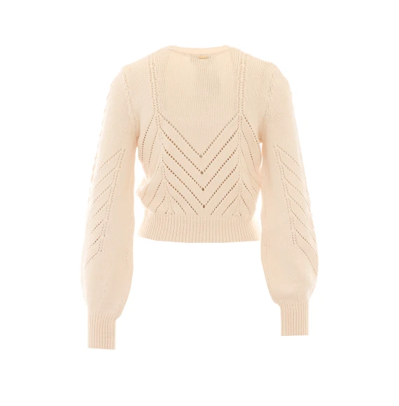 Maglione corto panna Twin-set