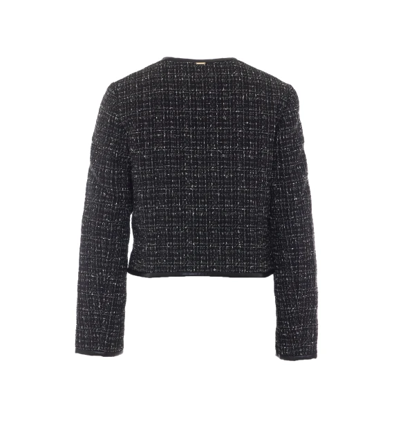 Giacca corta in tweed nero Twin-set