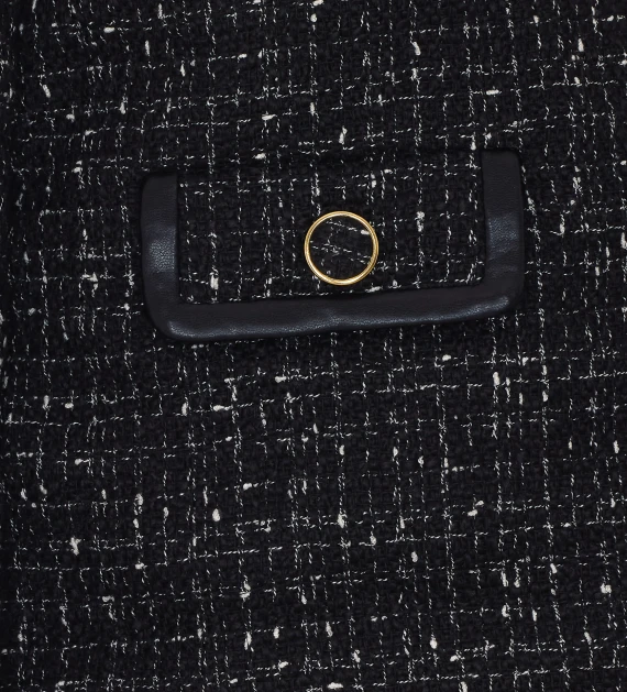 Giacca corta in tweed nero Twin-set
