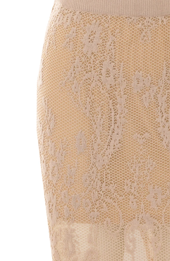 Gonna longuette beige testurizzata Twin-set