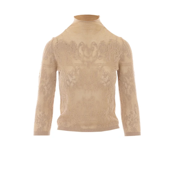 Maglia a collo alto beige