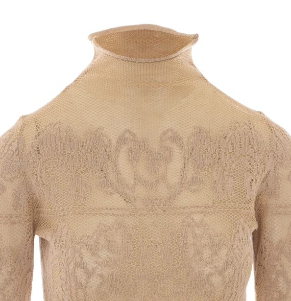 Maglia a collo alto beige Twin-set