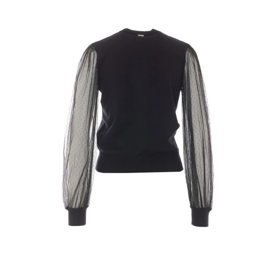 Top nero a maniche lunghe Twin-set