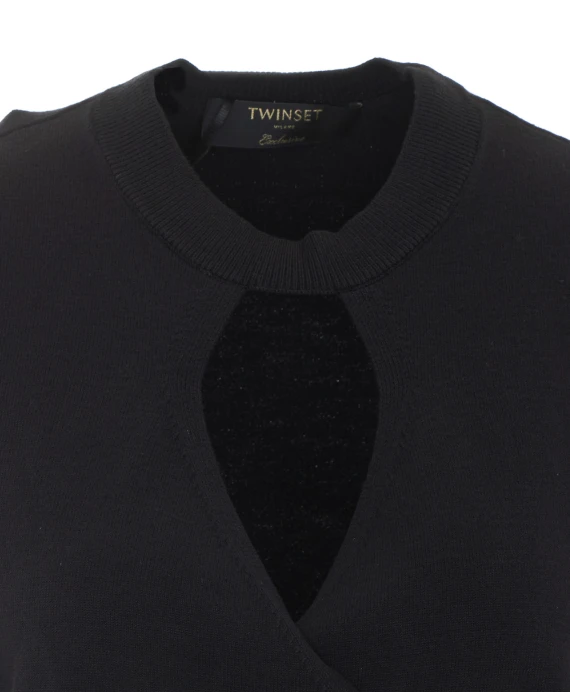 Top nero a maniche lunghe Twin-set