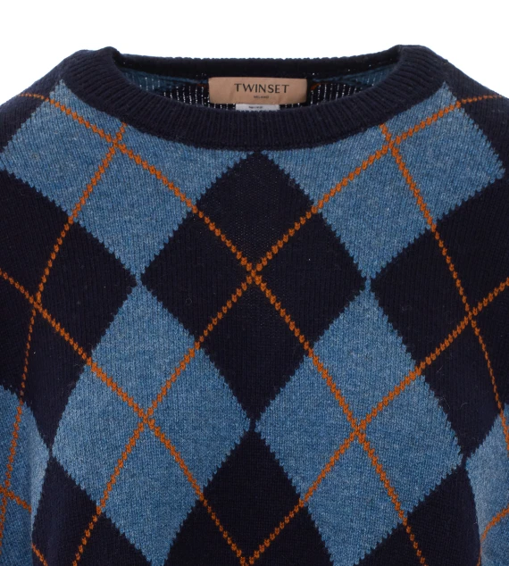 Maglione girocollo blu scuro Twin-set