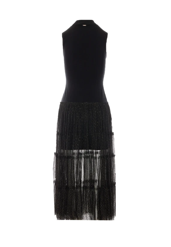 Abito lungo nero smanicato Twin-set