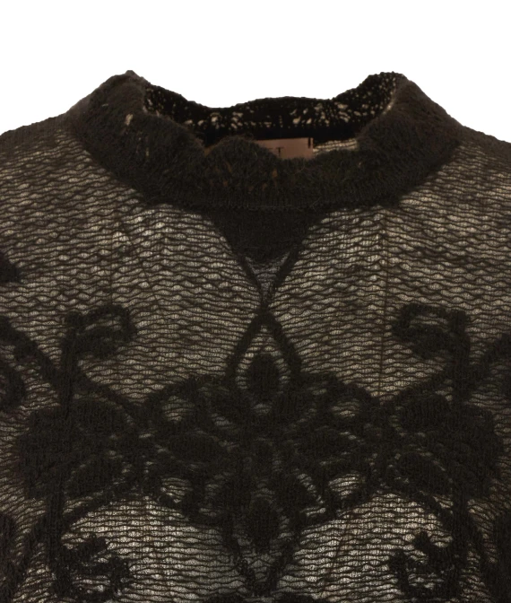 Twinset Black Knitted T-Shirt Twin-set
