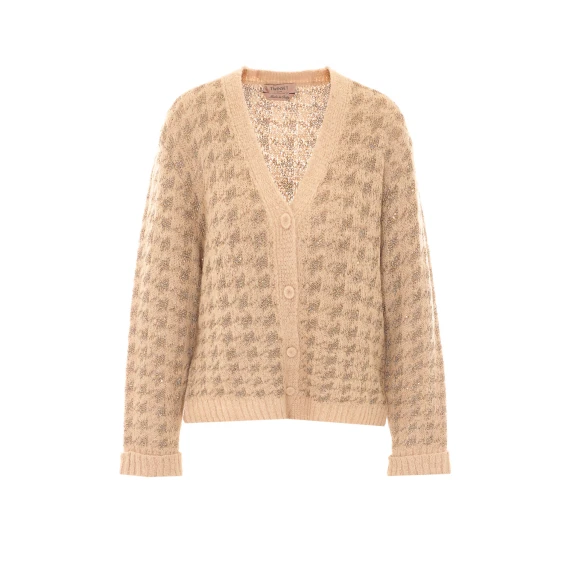 Cardigan in maglia beige Twin-set