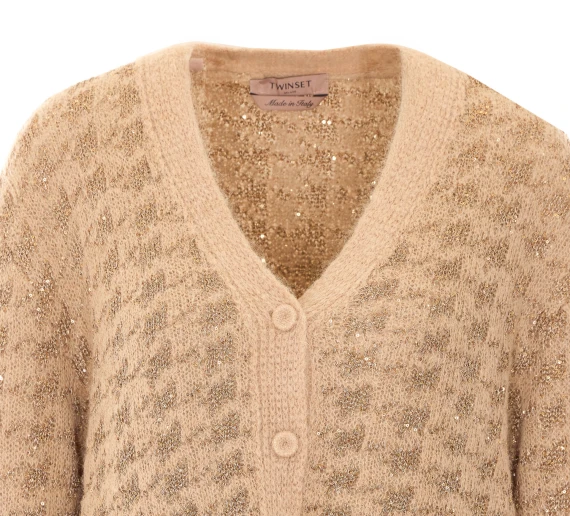 Beige knitted cardigan Twin-set
