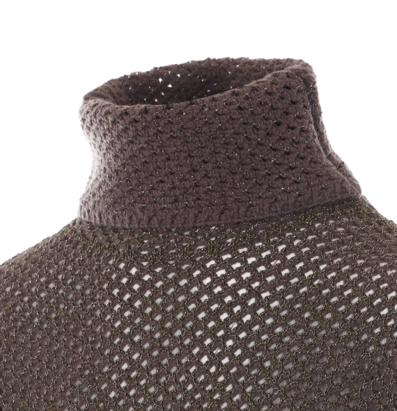 Maglione marrone scuro a collo alto Twin-set