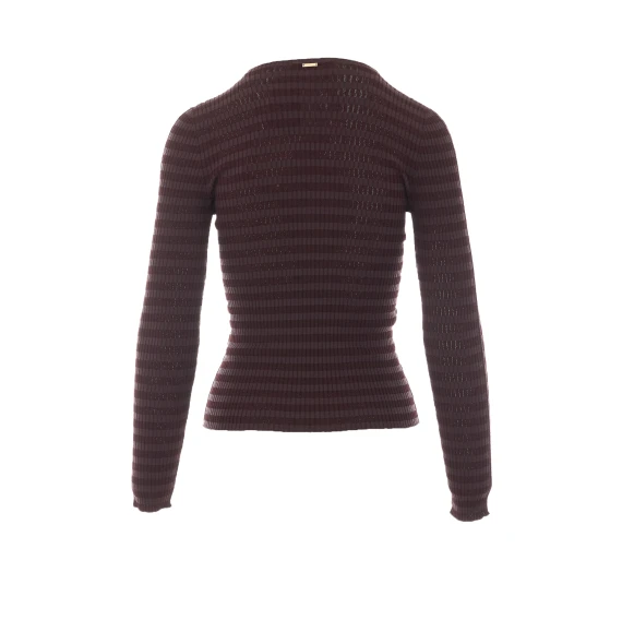 Dark brown striped long-sleeve sweater Twin-set