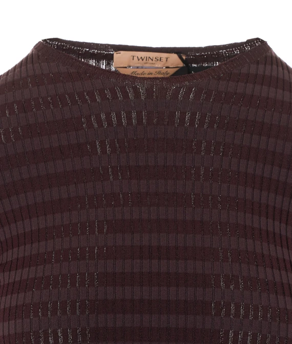 Dark brown striped long-sleeve sweater Twin-set