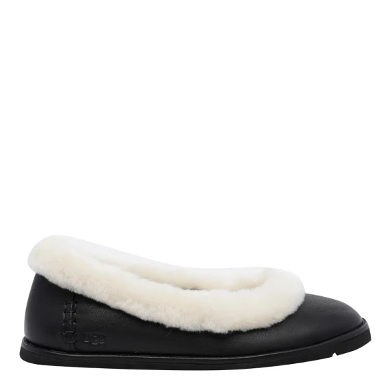 Zora black leather ballet flats UGG