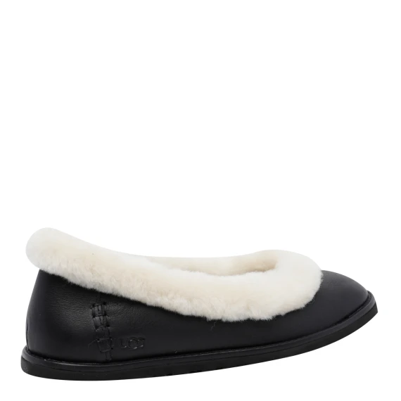 Zora black leather ballet flats UGG