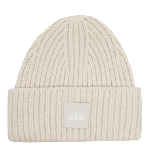 Cappello a cuffia in maglia crema UGG