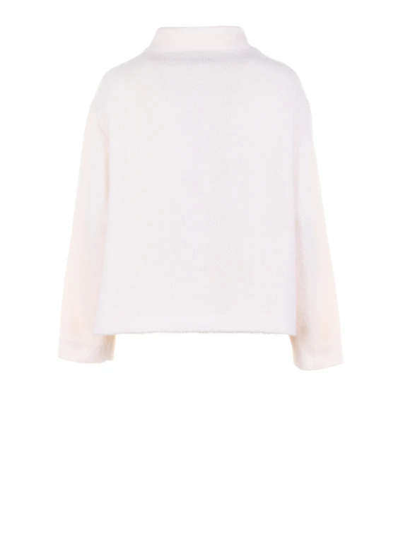 Giubbino bianco donna in panno di maglia