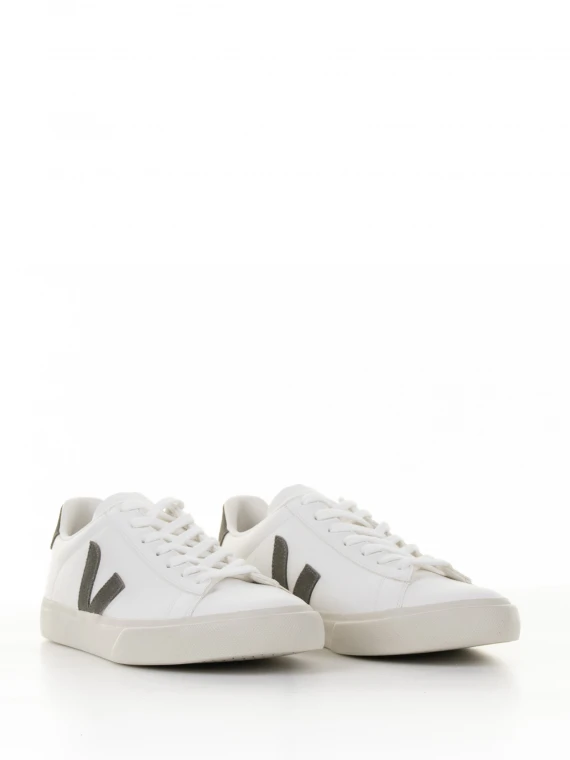 Campo sneaker in white khaki leather for men