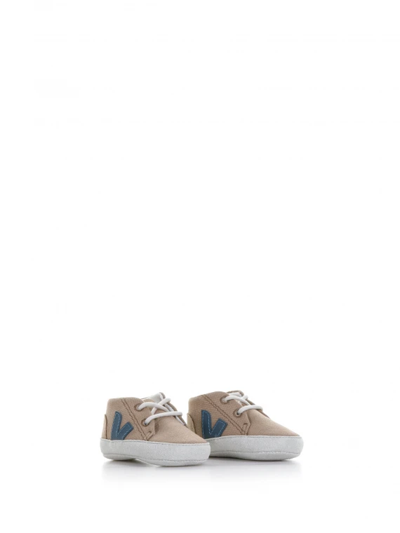 Sneaker in suede tortora