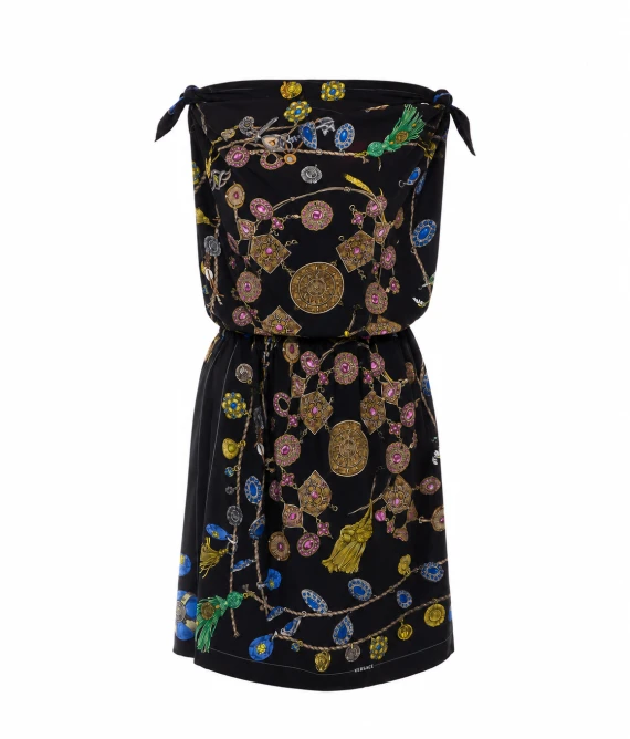 Broken Jewels Print Dress VERSACE