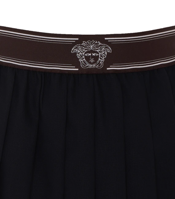 Medusa Motif Mini Pleated Skirt