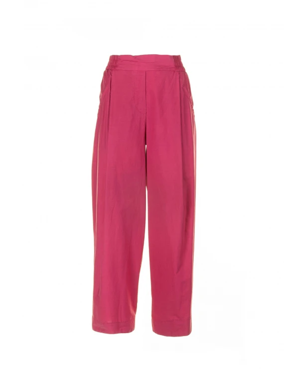 Pantalone in popeline peonia