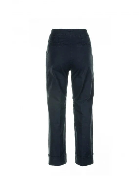 Garment-dyed gabardine trousers