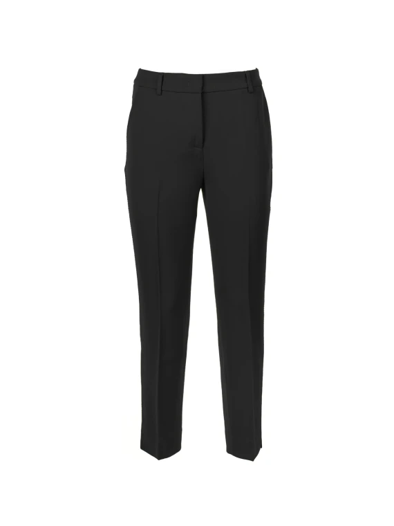 Black high-waisted trousers for women