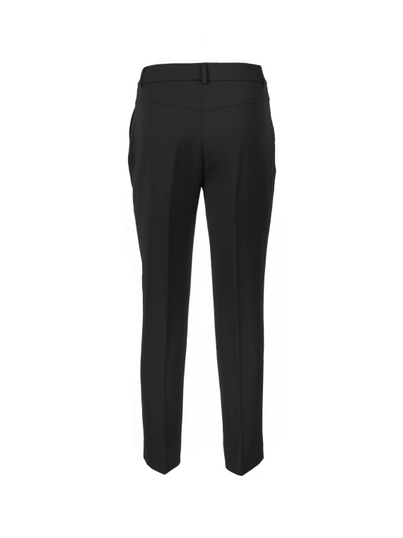 Black high-waisted trousers for women