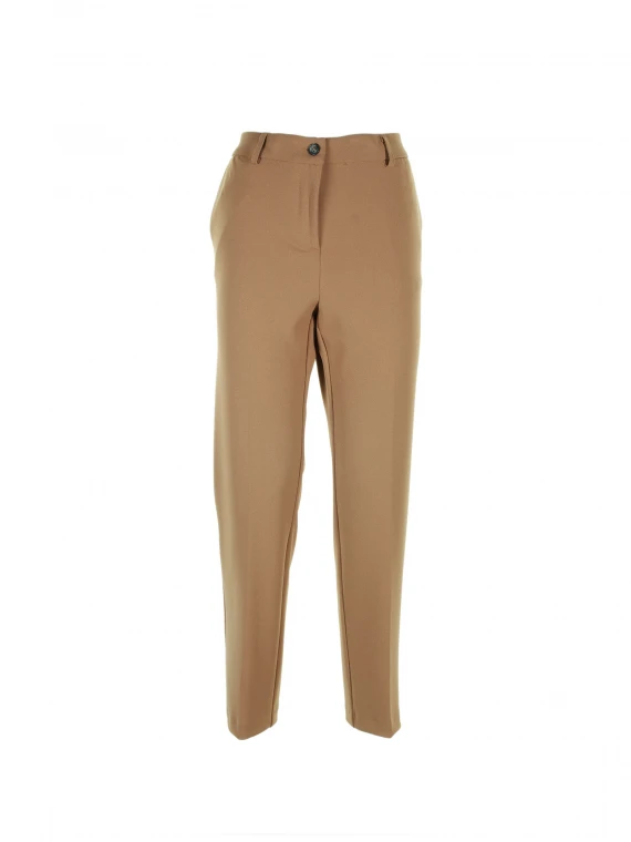 Brown high-waisted trousers