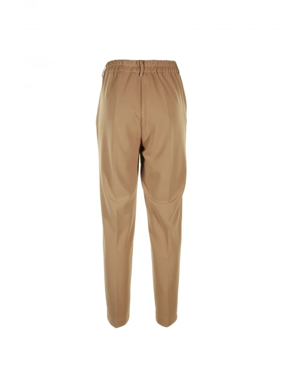 Brown high-waisted trousers