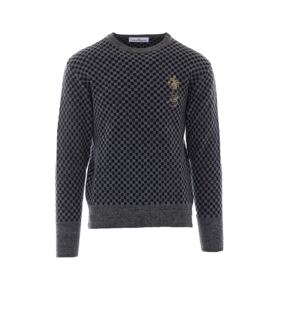 Grey and Blue Checkmate Sweater Vivienne Westwood