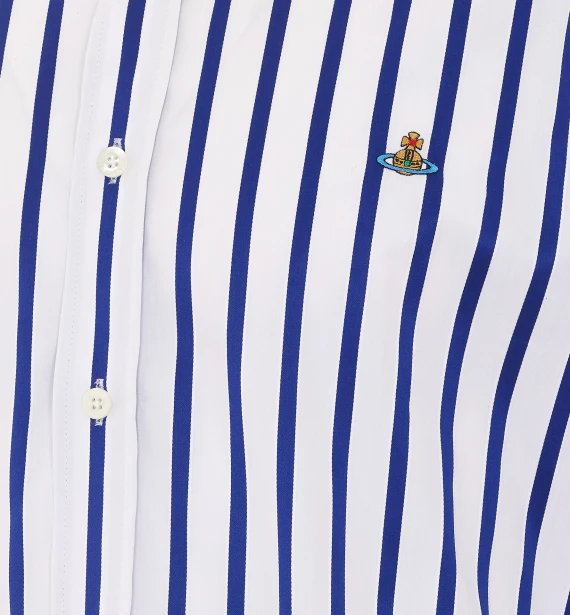 White and blue vertical stripe shirt Vivienne Westwood