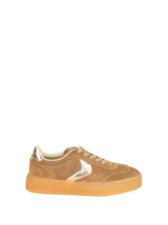 Sneaker basse in lana beige chiaro con dettagli argento