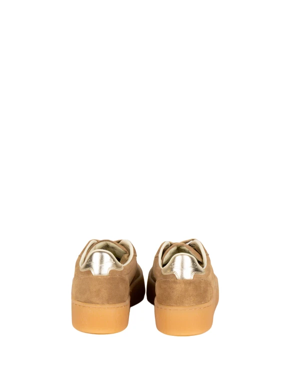Light beige low-top sneakers with silver details Voile Blanche