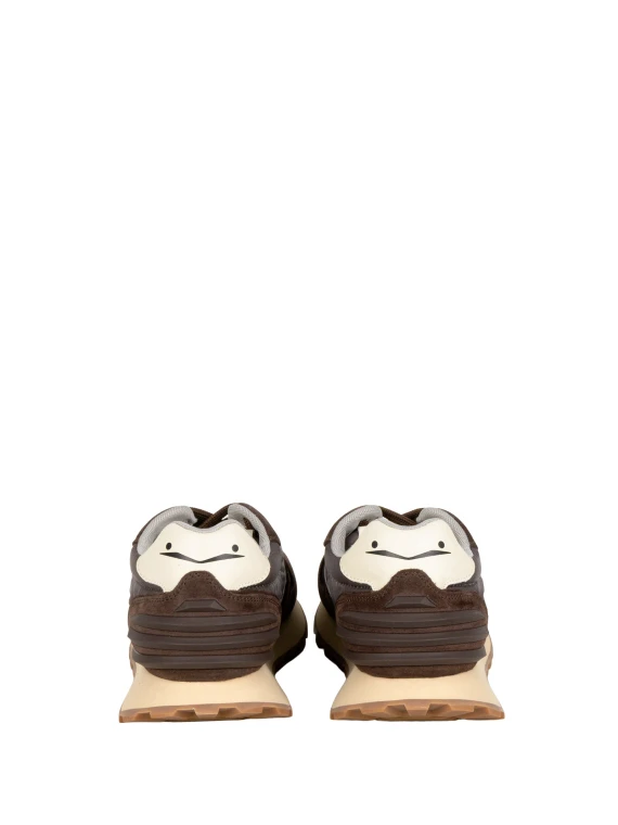 Dark brown suede and nylon sneakers Voile Blanche