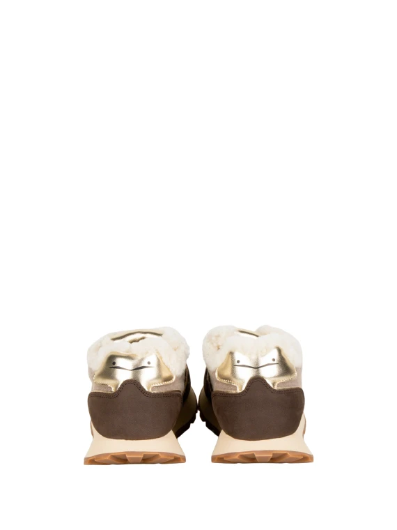 Sneakers basse marroni e beige Voile Blanche