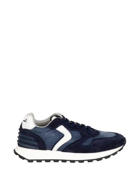 Sneakers in camoscio e nylon blu Voile Blanche