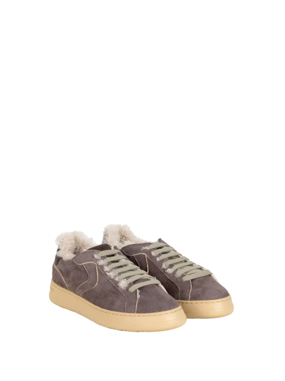 Sneaker bassa in pelle marrone scuro Voile Blanche