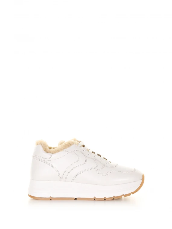Shearling-lined leather sneaker