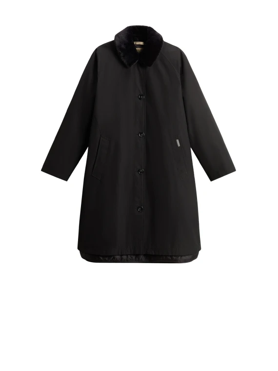 Piumino lungo nero donna