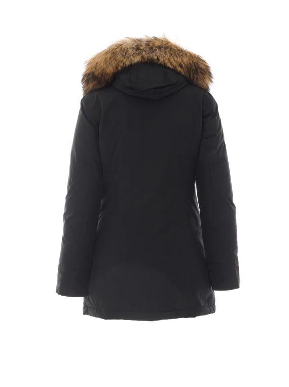 Parka nero con cappuccio Woolrich