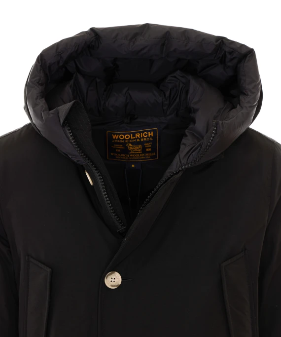 Giacca parka nera con cappuccio Woolrich