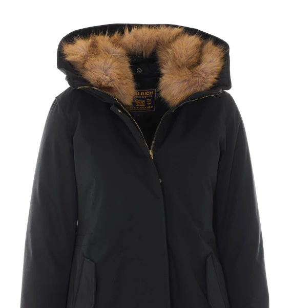 Parka lungo nero Woolrich