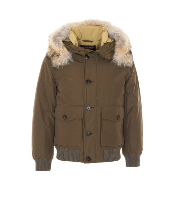 Giubbino bomber imbottito verde scuro