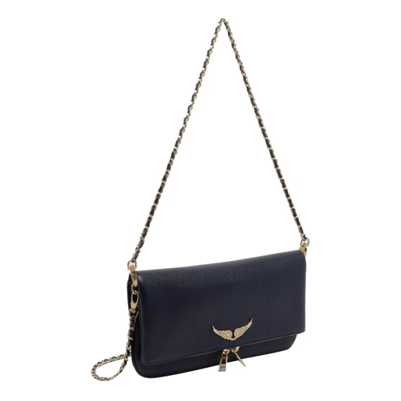 Zadig&voltaire Black and Gold Rock Crossbody Bag