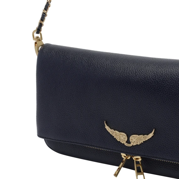 Zadig&voltaire Black and Gold Rock Crossbody Bag