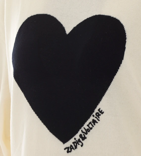 Maglione bianco con cuore Zadig & Voltaire