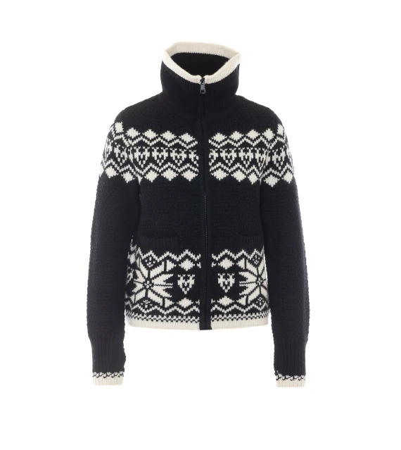 Cardigan Gildas Friezes nero in lana e cashmere