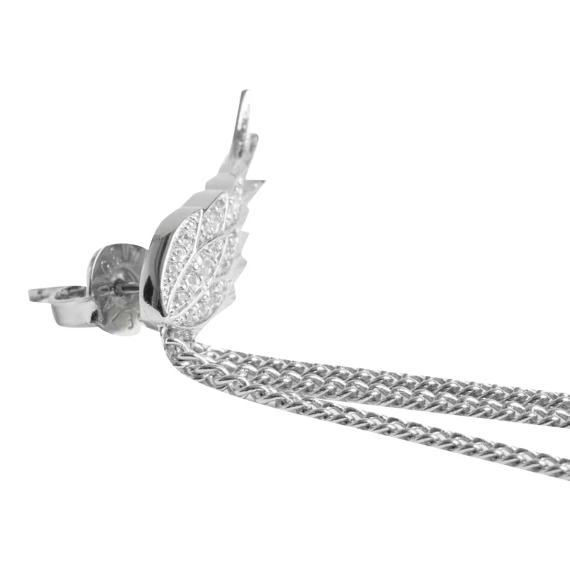 Silver feather chain drop earrings Zadig & Voltaire