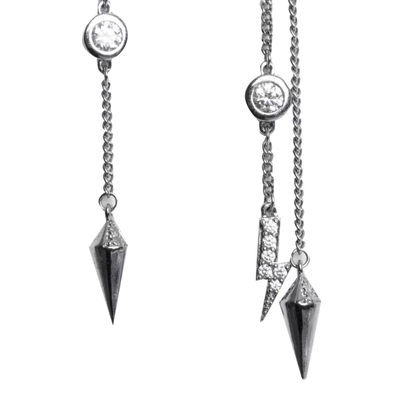 Rock Star silver chain-drop earrings Zadig & Voltaire